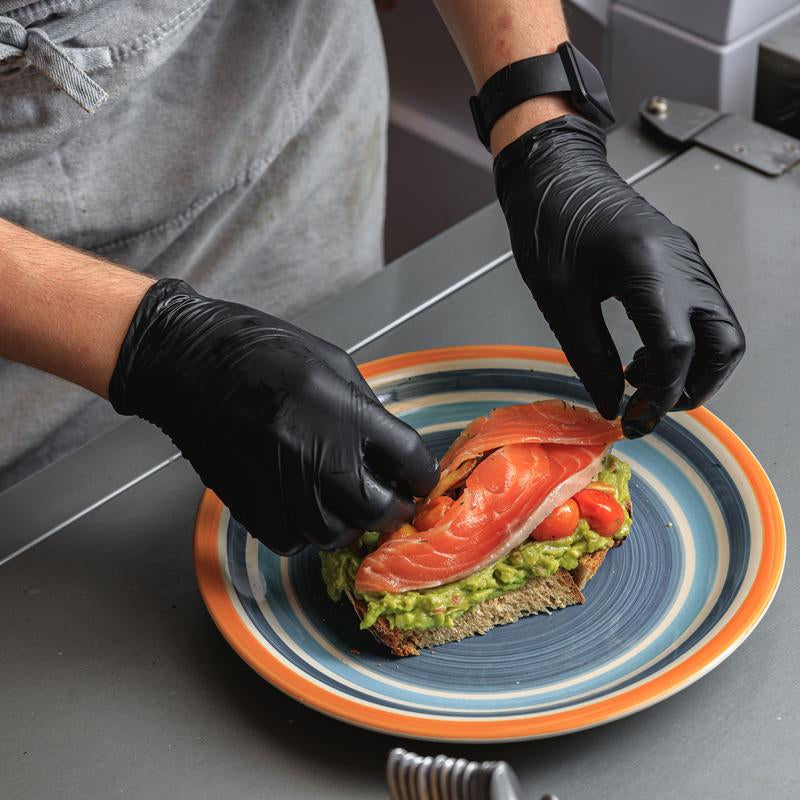 GP Craft Black Nitrile Durable Disposable Gloves, 5 Mil, Powder Free and Latex-Free, Elastic, Wear Resistant, Clean and Waterproof Hand Thick Cleaning