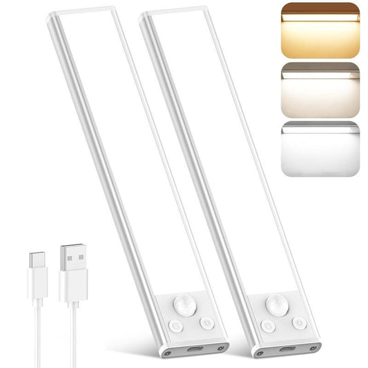 Under Cabinet Lights,76Led Motion Sensor Night Light Indoor，1500Mah USB Rechargeable Light， Dimmable Lights for Kitchen, Stairs，Wardrobe Lighting