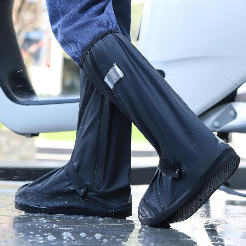 (13.39In) 2XL Waterproof Rain Boot Shoe Cover Non-Slip Waterproof Boot Covers for Snow & Rain, Walking, Hiking & Motorcycle Gear Shoe Cover PVC Material Reusable & Foldable Black