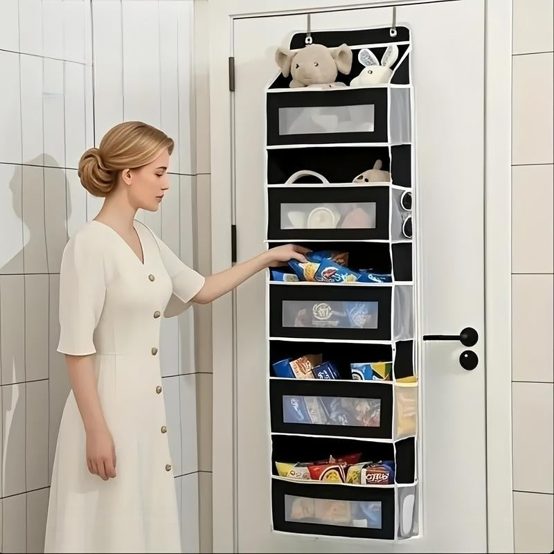 Large Pocket Hanging Storage Cabinet 5-Tier Shelf with 10 Large Capacity Pockets Anti-Tipping Door Wardrobe for Bedroom Use Heavy Duty Load Lightweight Organizer Over-The-Door Multi-Pocket Weight Lb