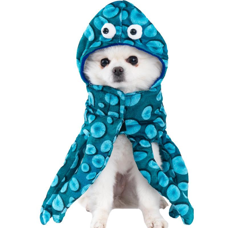 2025 New Funny Dog Costume with Pet Wig, Role Play Horror Costume with Knife, Creative Pet Costume Suitable for Small, Medium and Large Dogs, Cats and Puppies, Halloween Costume Funny